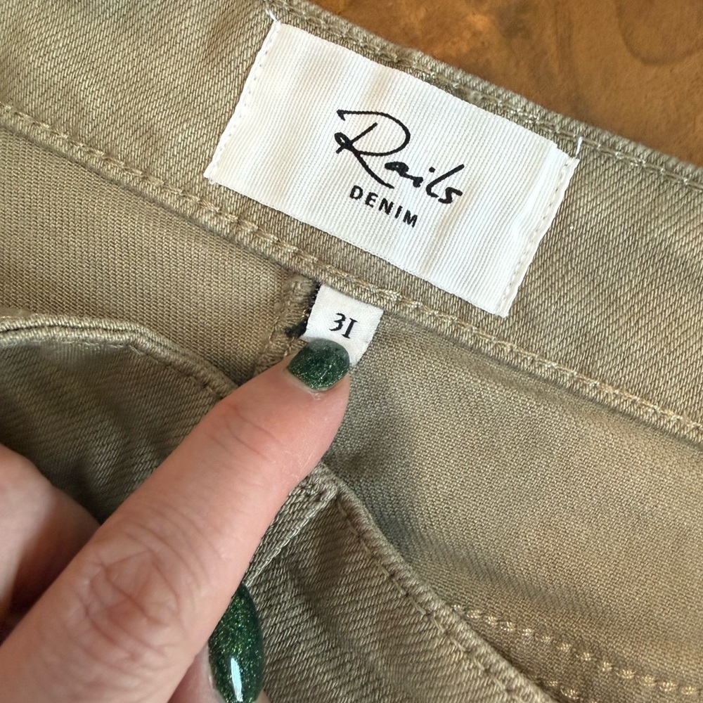 Rails Highland Denim Midi Cargo Skirt Washed Olive Cotton Blend Size 31 - Picture 8 of 11
